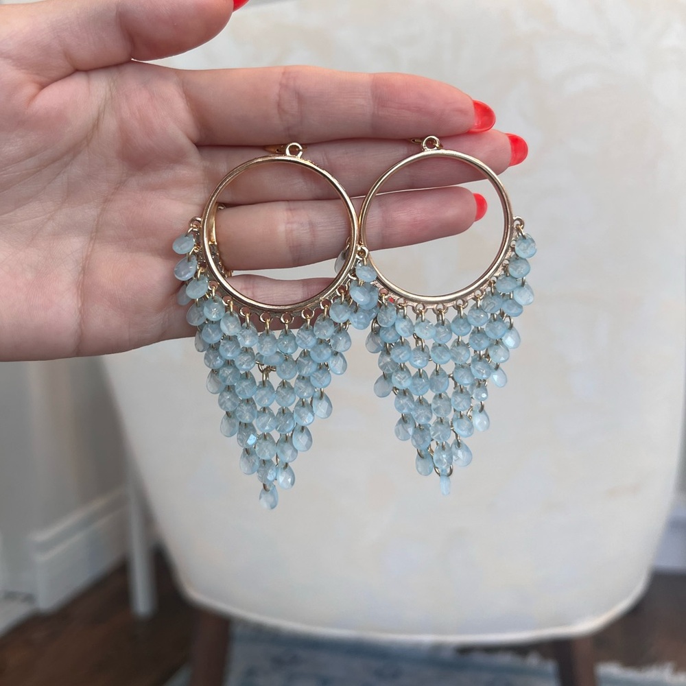 Gold hoop dangle Bollywood earrings